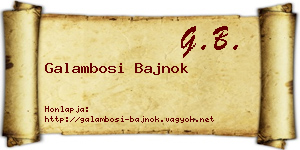 Galambosi Bajnok névjegykártya
